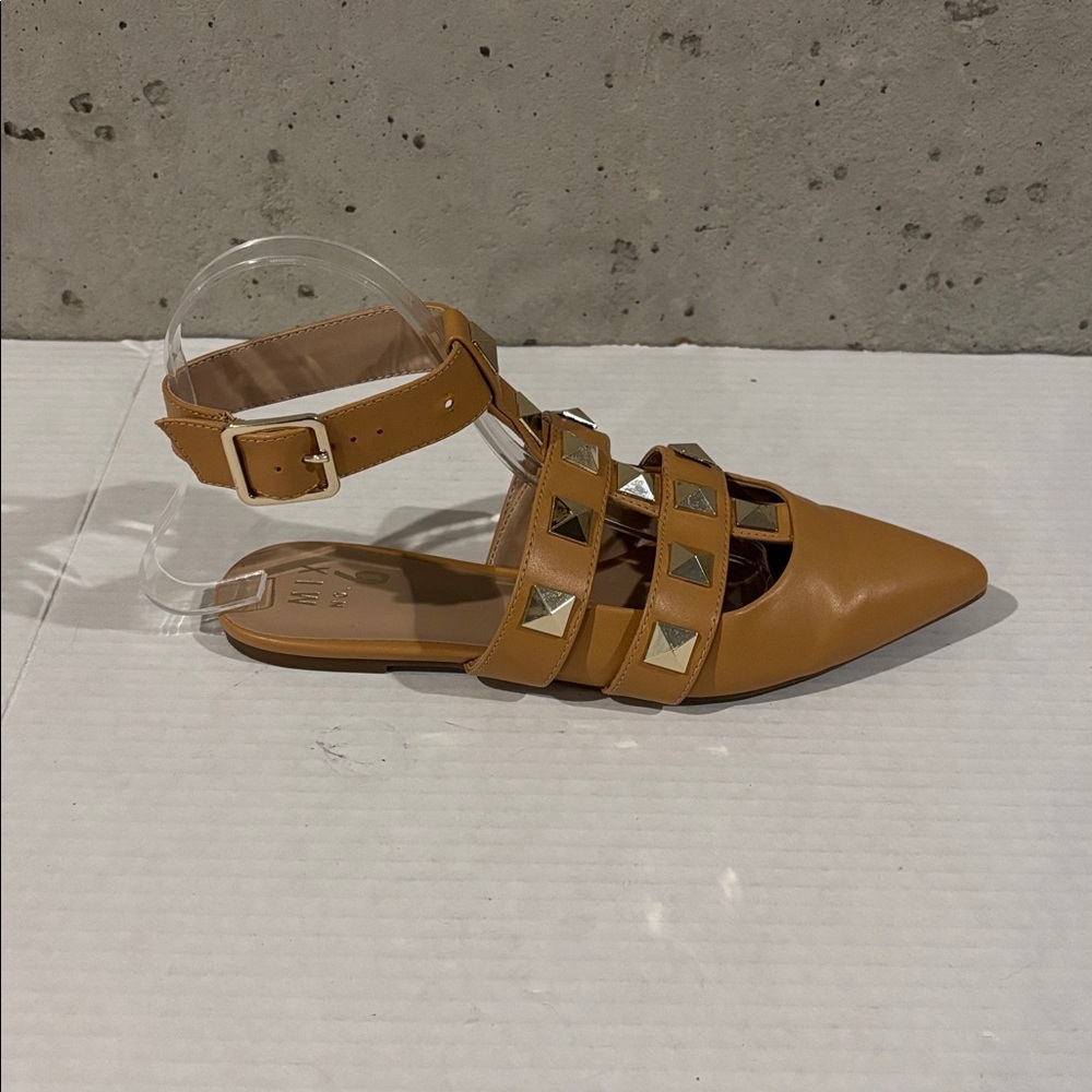 Mix No. 6 India Stud Ankle Strap Pointed Toe Flats - Size 6.5 - Picture 4 of 8